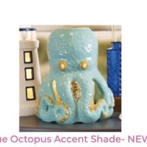 Pink Zebra Blue and Gold Octopus Accent Shade